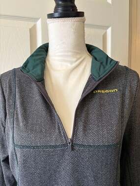 Colosseum Oregon Ducks Herringbone Quarter-Zip Pullover